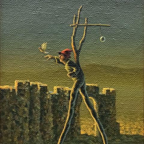 «Землемер». 30х20. Холст, масло. «Реализованный главный персонаж из «Замка» Ф. Кафки»