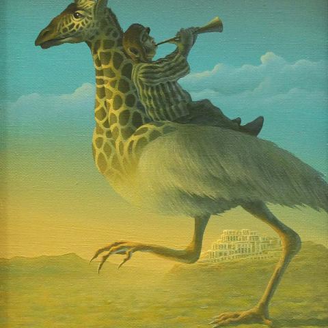 «Жирацап». 25х20. Холст, масло. «Гипертрофированная иллюзия наездника»