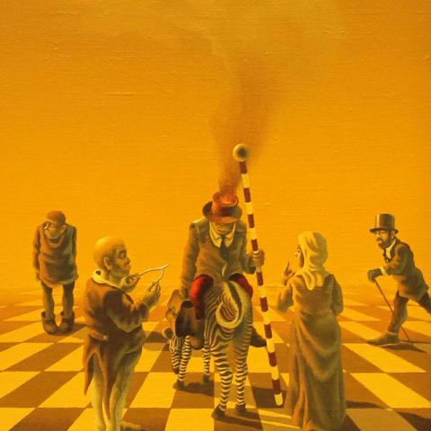 «Аномалия». 40х30. Холст, масло. «Персонажи картины вышли из ведения художника и живут теперь собственной жизнью…»