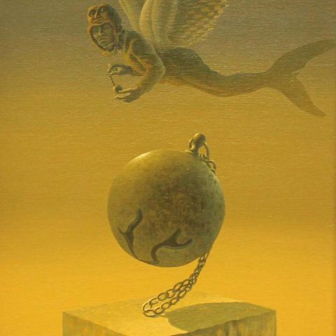 «Мистический натюрморт». 50х40. Холст, масло. «Настроение, цвет, форма. Побудьте в состоянии «ощутить красоту предмета», не замечаемого другими…»