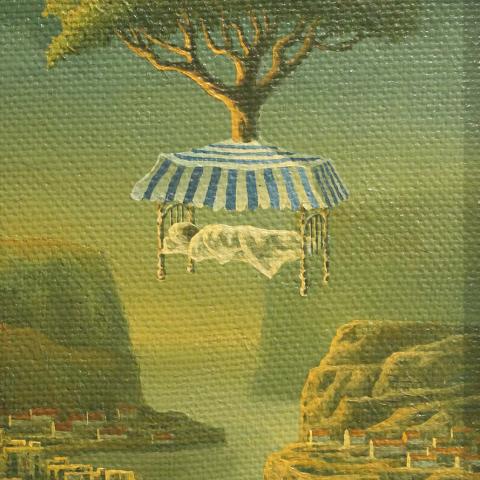 «Проплывая над заливом». 20х15. Холст, масло. «Блажен тот сон, что порождает счастье»