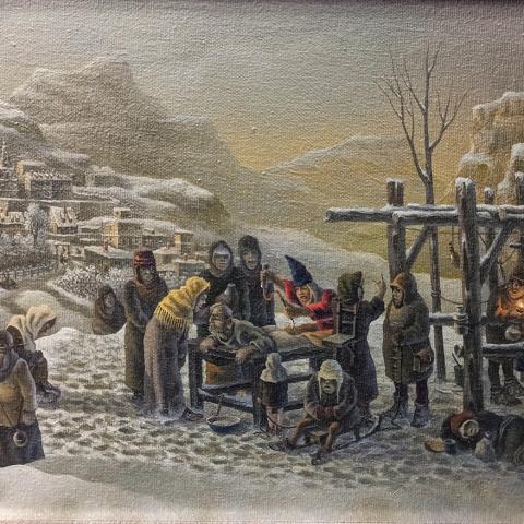 «Знахарь». 50х30. Холст, масло. 2017. «Лженаука живет внутри каждого из нас. Весь вопрос в том, насколько вы гостеприимны в отношении этой госпожи»