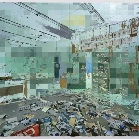 Без названия (из серии «206 Partial content»), 200х356, холст, масло, 2017