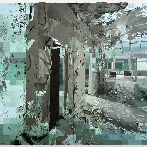 Без названия (из серии «206 Partial content»), 200х356, холст, масло, 2017