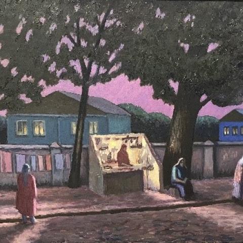 «Ночной ларёк», холст, масло, 60х80, 2023, Акилов А.К.