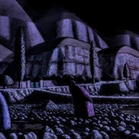 «Поиск», холст, масло, 80х120, 2024, Акилов А.К.