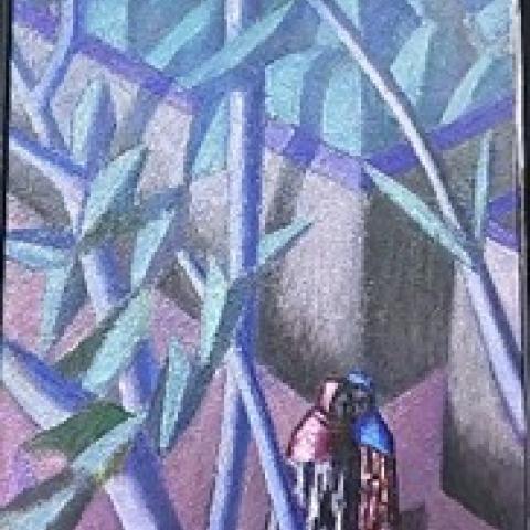 «Секрет», холст, масло, 70х50, 2025, Акилов А.К.