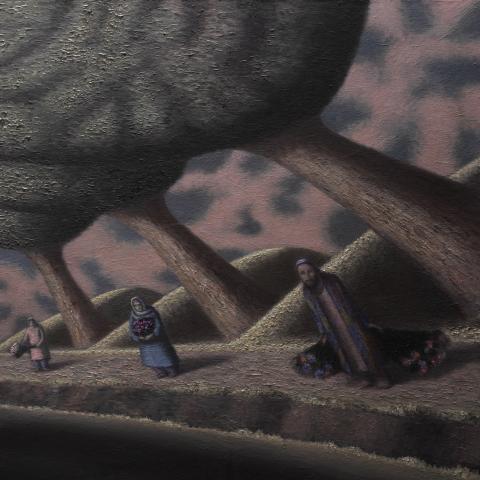 «Продавцы цветов», холст, масло, 90х90, 2013, Акилов А.К.